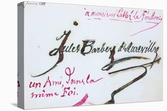 Signature of Jules-Amedee Barbey D'Aurevilly, 19th Century-Jules-Amedee Barbey d'Aurevilly-Stretched Canvas