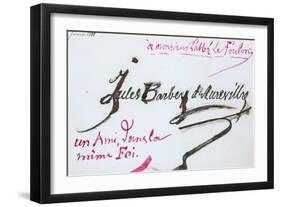 Signature of Jules-Amedee Barbey D'Aurevilly, 19th Century-Jules-Amedee Barbey d'Aurevilly-Framed Giclee Print