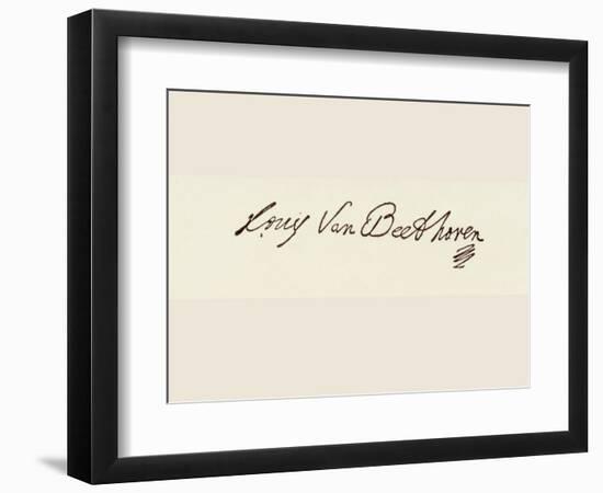 Signature of Ludvig Van Beethoven-Ludwig Van Beethoven-Framed Premium Giclee Print