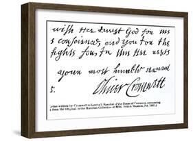 Signature of Oliver Cromwell-null-Framed Giclee Print