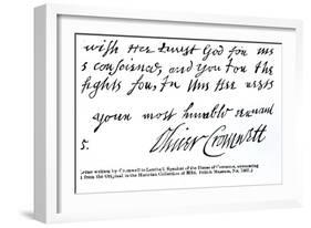 Signature of Oliver Cromwell-null-Framed Giclee Print