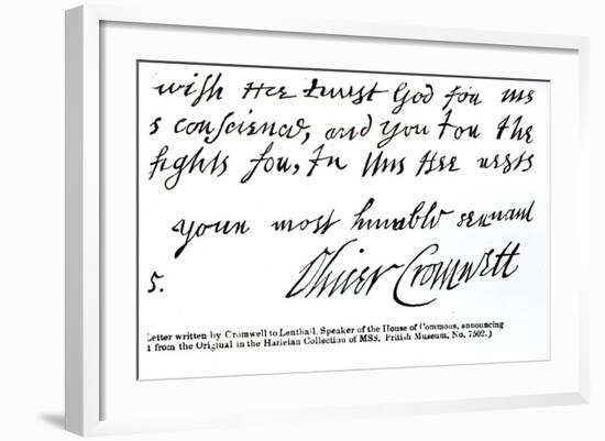 Signature of Oliver Cromwell-null-Framed Giclee Print