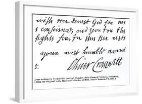 Signature of Oliver Cromwell-null-Framed Giclee Print