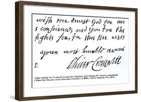 Signature of Oliver Cromwell-null-Framed Giclee Print