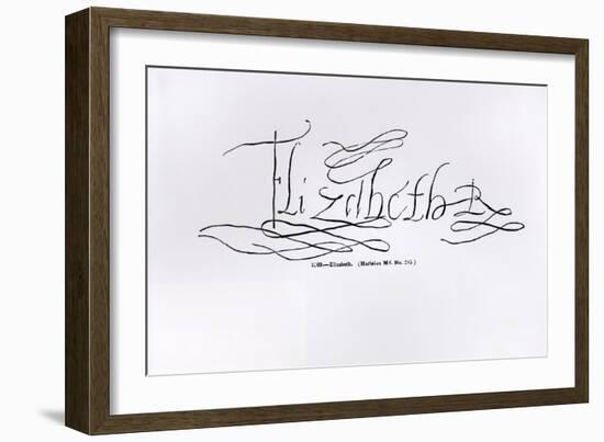 Signature of Queen Elizabeth I-English School-Framed Giclee Print