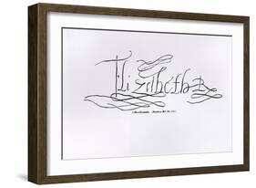 Signature of Queen Elizabeth I-English School-Framed Giclee Print