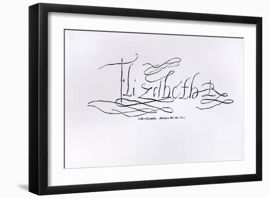 Signature of Queen Elizabeth I-English School-Framed Giclee Print