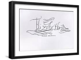 Signature of Queen Elizabeth I-English School-Framed Giclee Print