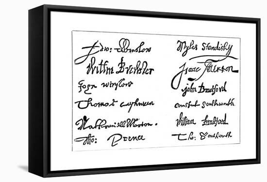 Signatures of the Pilgrim Fathers, 1620S-null-Framed Stretched Canvas