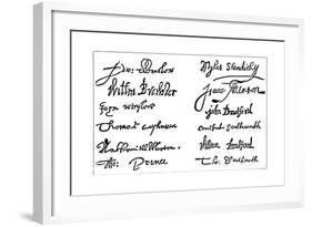 Signatures of the Pilgrim Fathers, 1620S-null-Framed Giclee Print