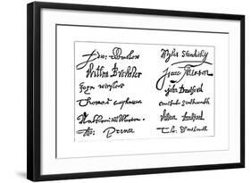 Signatures of the Pilgrim Fathers, 1620S-null-Framed Giclee Print