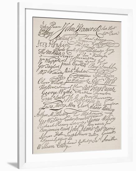 Signatures to the Declaration of Independence, 1776-American School-Framed Giclee Print