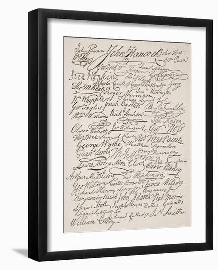 Signatures to the Declaration of Independence, 1776-American School-Framed Giclee Print