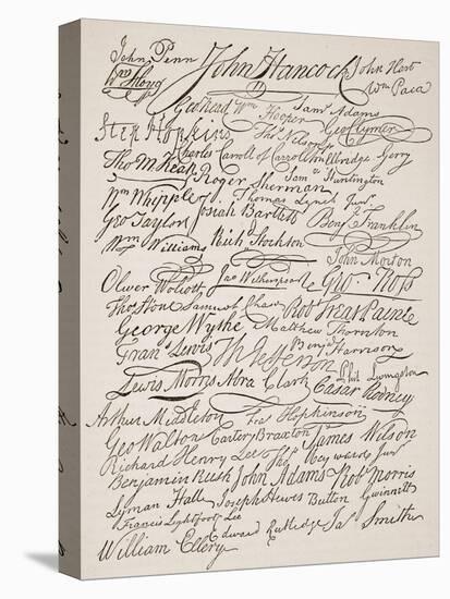 Signatures to the Declaration of Independence, 1776-American School-Stretched Canvas