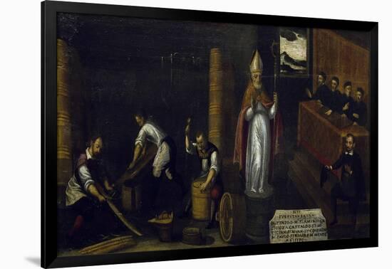 Signboard of Guild of Cooperage, Italy, 17th Century-null-Framed Giclee Print