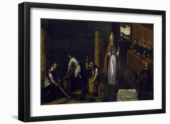 Signboard of Guild of Cooperage, Italy, 17th Century-null-Framed Giclee Print