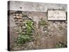 Signboard on a Weathered Wall, Appian Way, Rome, Lazio, Italy-null-Stretched Canvas