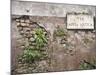 Signboard on a Weathered Wall, Appian Way, Rome, Lazio, Italy-null-Mounted Photographic Print