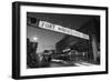 Signboard over a road at dusk, Fort Worth Stockyards, Fort Worth, Texas, USA-null-Framed Photographic Print