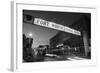 Signboard over a road at dusk, Fort Worth Stockyards, Fort Worth, Texas, USA-null-Framed Photographic Print