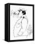 Signed Self-Caricature by the Opera Singer Enrico Caruso: Caruso as Lieutenant Pinkerton-null-Framed Stretched Canvas