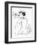 Signed Self-Caricature by the Opera Singer Enrico Caruso: Caruso as Lieutenant Pinkerton-null-Framed Photographic Print