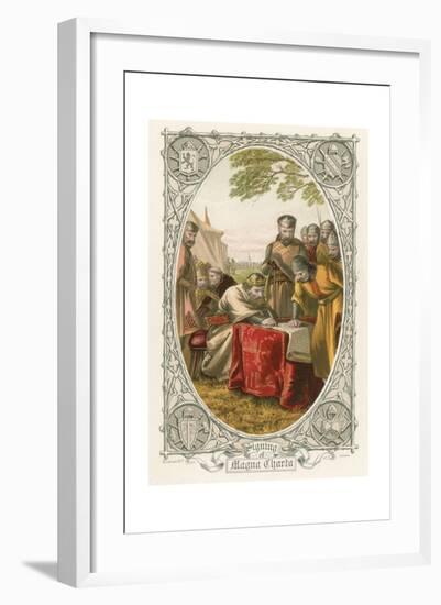 Signing of Magna Carta-English School-Framed Giclee Print