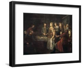 Signing of Marriage Contract-Mikhail Shibanov-Framed Art Print