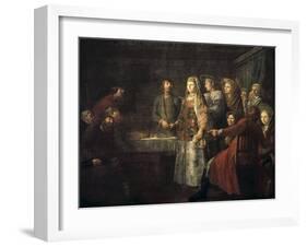 Signing of Marriage Contract-Mikhail Shibanov-Framed Art Print