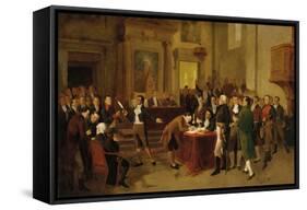 Signing of the Declaration of Independence-Arturo Michelena-Framed Stretched Canvas