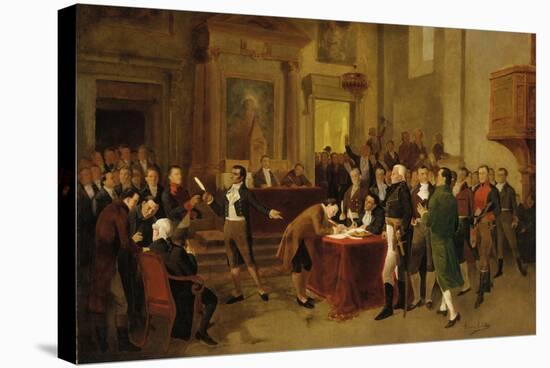 Signing of the Declaration of Independence-Arturo Michelena-Stretched Canvas