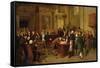 Signing of the Declaration of Independence-Arturo Michelena-Framed Stretched Canvas