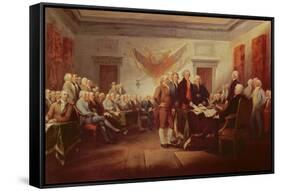 Signing the Declaration of Independence, 4th July 1776, C.1817-John Trumbull-Framed Stretched Canvas