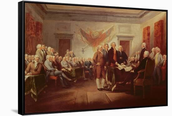 Signing the Declaration of Independence, 4th July 1776, C.1817-John Trumbull-Framed Stretched Canvas