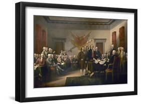 Signing the Declaration of Independence, July 4th, 1776-John Trumbull-Framed Giclee Print