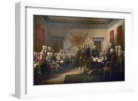 Signing the Declaration of Independence, July 4th, 1776-John Trumbull-Framed Giclee Print