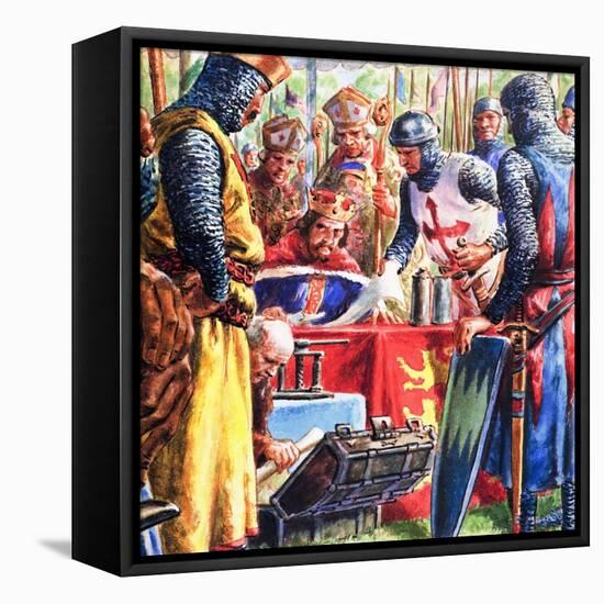 Signing the Magna Carta-C.l. Doughty-Framed Stretched Canvas