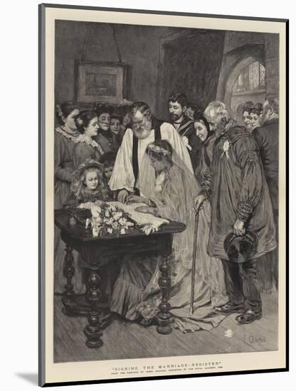Signing the Marriage-Register-James Charles-Mounted Giclee Print