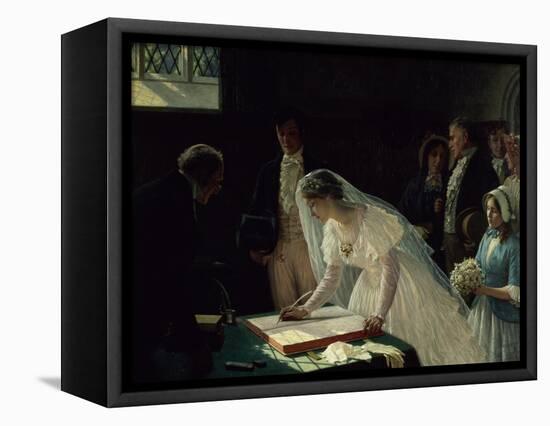 Signing the Register-Edmund Blair Leighton-Framed Stretched Canvas