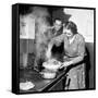 Signora Socci Cooking Spaghetti Dinner for American Sergeant Alexander before He Leaves-John Phillips-Framed Stretched Canvas