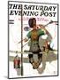 "Signpainter" Saturday Evening Post Cover, February 9,1935-Norman Rockwell-Mounted Giclee Print