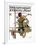 "Signpainter" Saturday Evening Post Cover, February 9,1935-Norman Rockwell-Framed Giclee Print