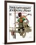 "Signpainter" Saturday Evening Post Cover, February 9,1935-Norman Rockwell-Framed Giclee Print