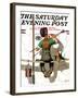 "Signpainter" Saturday Evening Post Cover, February 9,1935-Norman Rockwell-Framed Giclee Print