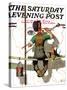 "Signpainter" Saturday Evening Post Cover, February 9,1935-Norman Rockwell-Stretched Canvas