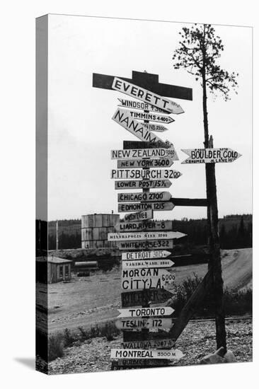 Signpost at Watson Lake, Alaska on Alaska Highway Photograph - Watson Lake, AK-Lantern Press-Stretched Canvas