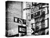 Signpost, Fashion Ave, Manhattan, New York City, United States, Black and White Photography-Philippe Hugonnard-Stretched Canvas