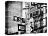 Signpost, Fashion Ave, Manhattan, New York City, United States, Black and White Photography-Philippe Hugonnard-Stretched Canvas