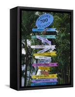 Signpost, Freeport, Grand Bahama, Bahamas, Central America-Ethel Davies-Framed Stretched Canvas