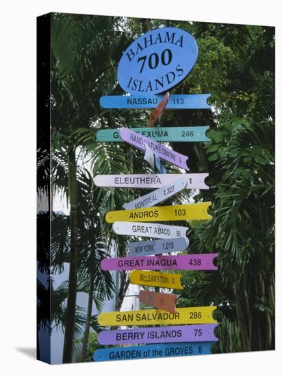Signpost, Freeport, Grand Bahama, Bahamas, Central America-Ethel Davies-Stretched Canvas